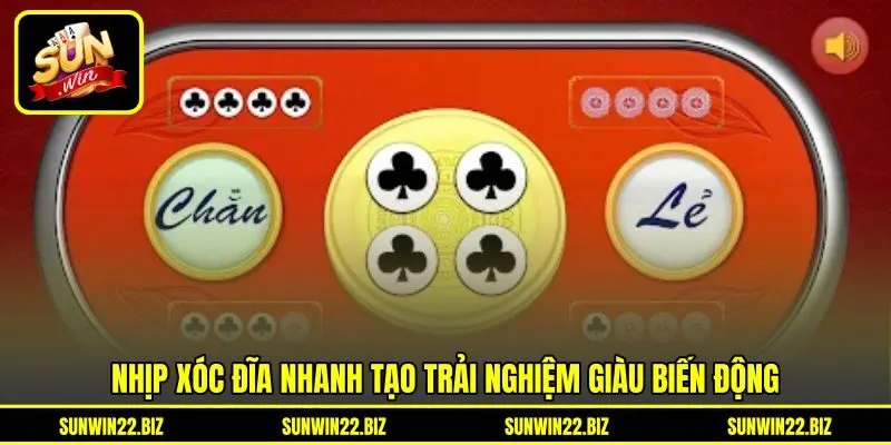 Nhịp xóc đĩa nhanh tạo trải nghiệm giàu biến động Nhịp xóc đĩa nhanh tạo trải nghiệm giàu biến động