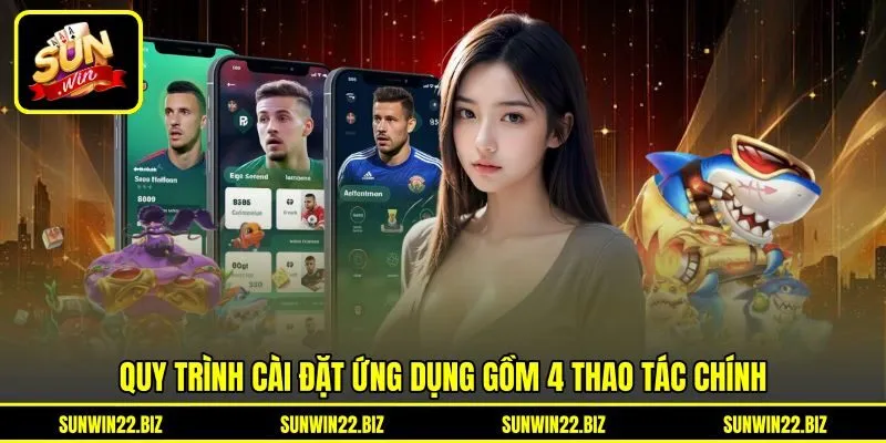 Quy trình cài đặt ứng dụng gồm 4 thao tác chính
